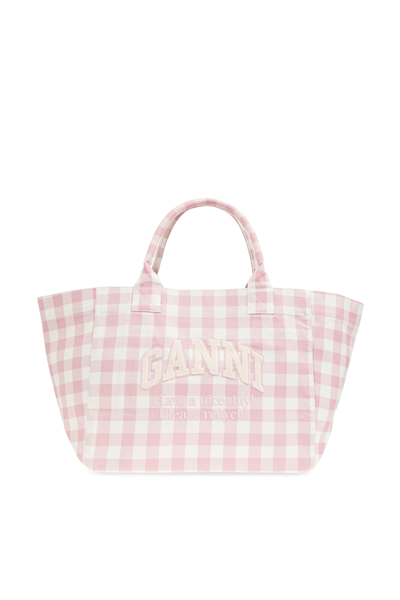 トートバッグ GANNI VICKY CHECK TOTE BAG LARGE Ganni 